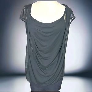 Gelle & Lilian Double Layer Black Dressy Top / Size Small